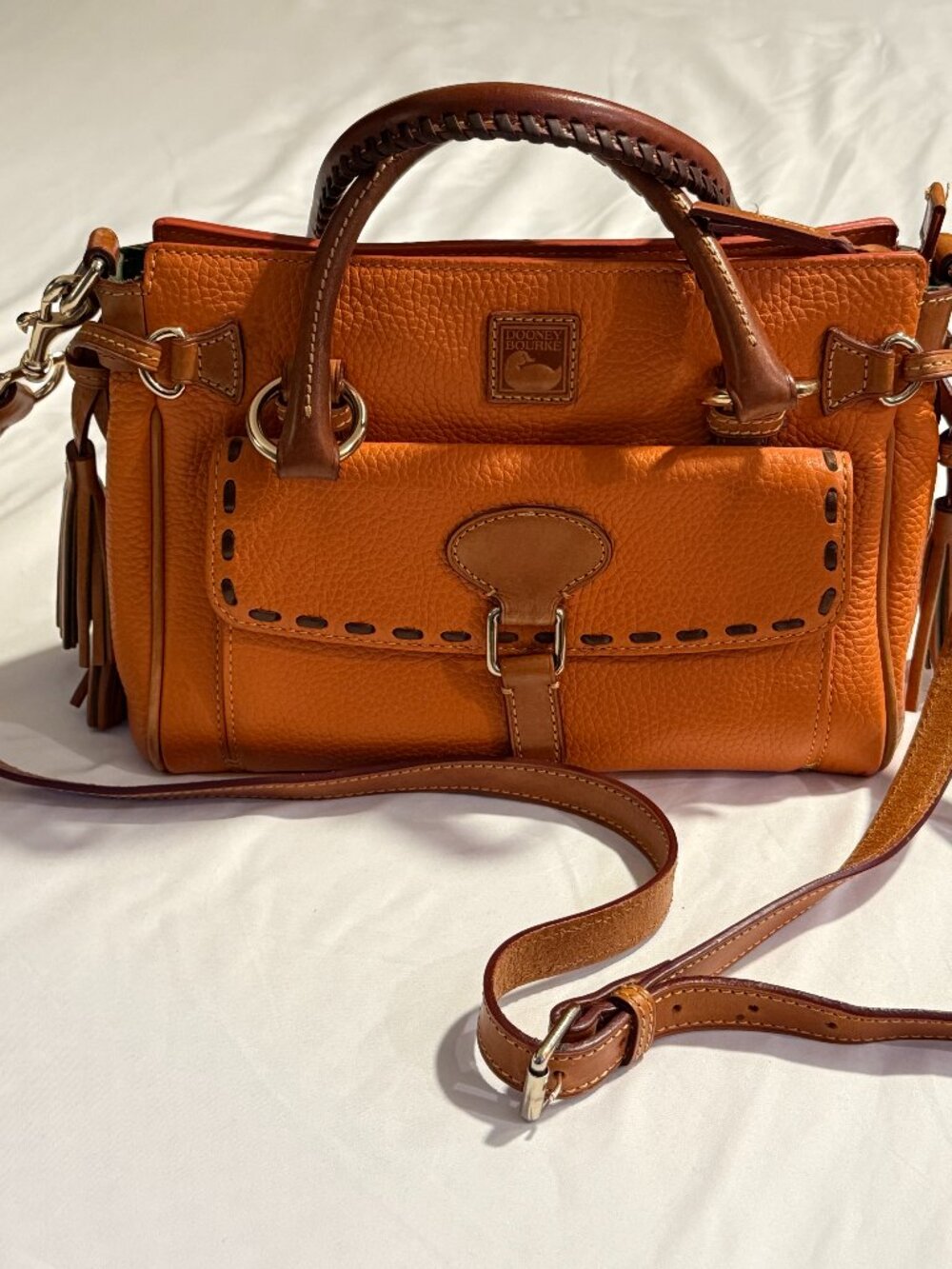 Dooney & Bourke Florentine Women's Satchel Bag - Clementine & Tan